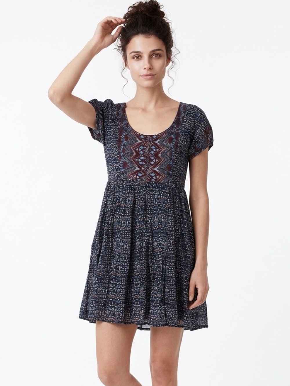 FREE PEOPLE | Boho Dress Tunic Cutout Back X-Small